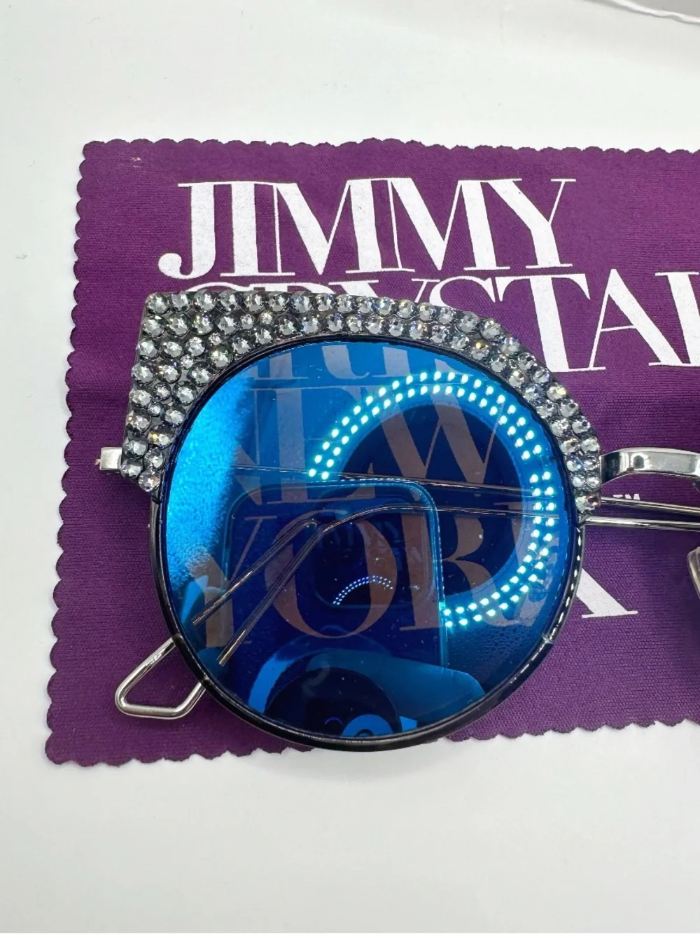 Jimmy Crystal New York Waikiki sunglasses feature a statement cat-eye silhouette